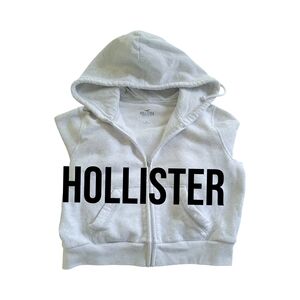 Hollister Gray Zip-Up Hoodie Vest